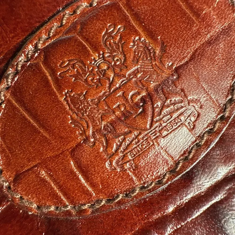 Vintage Italian Leather Tie Case Mens Travel Accessory Luxury Gift Crocodile EUC